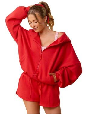 Blogilates Marshmallow Hoodie - Size Medium - Red